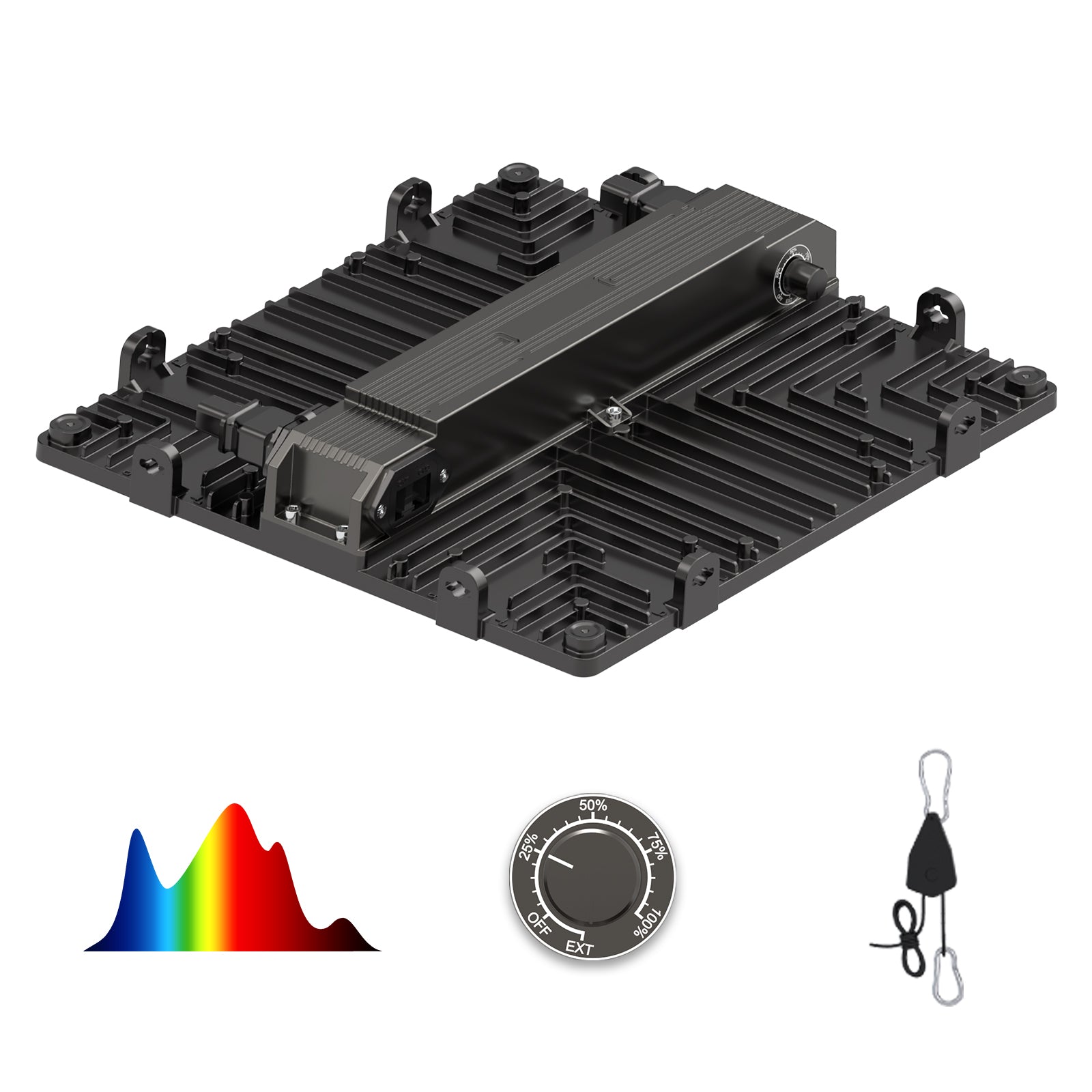 Groplanner LED Grow Light | PPE: 2.75umol/j | Knob Dimming